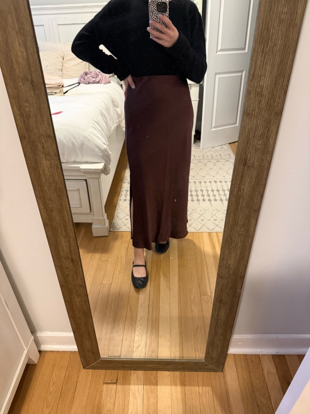 Madewell Burgandy Maxi Skirt - Sleek Bias Silhouette
